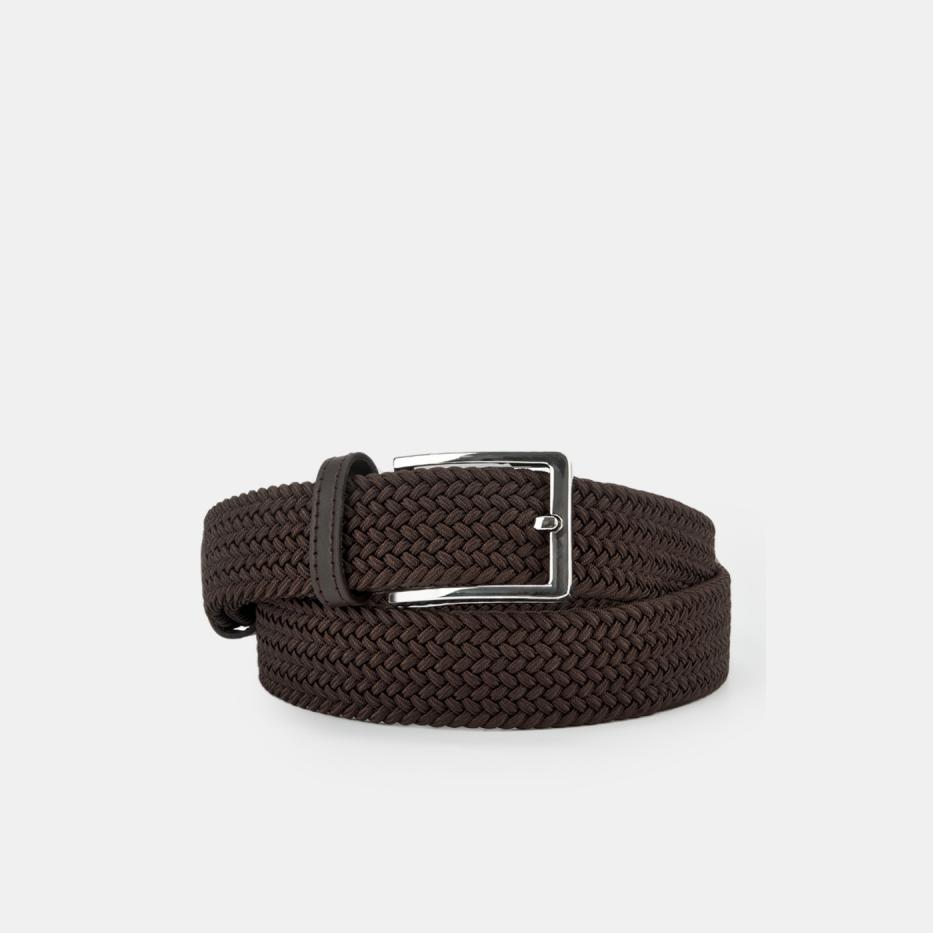 АУГР098100 Ремень мужской Ralf Ringer,90% полиэстер,10%кожа,130х3,4корич