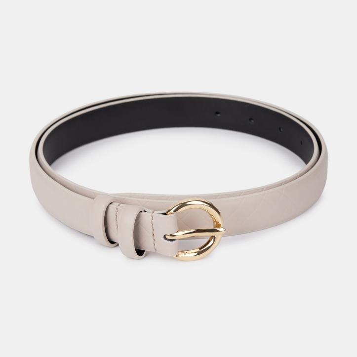 VOLOGDA03-P-02 Ремень женский натуркожа 1300x25x2бежевый 2390₽