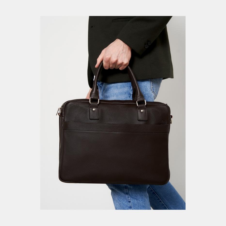 АУГС277400 Сумка мужская наткожа суприм 38029070 коричневая 14990₽