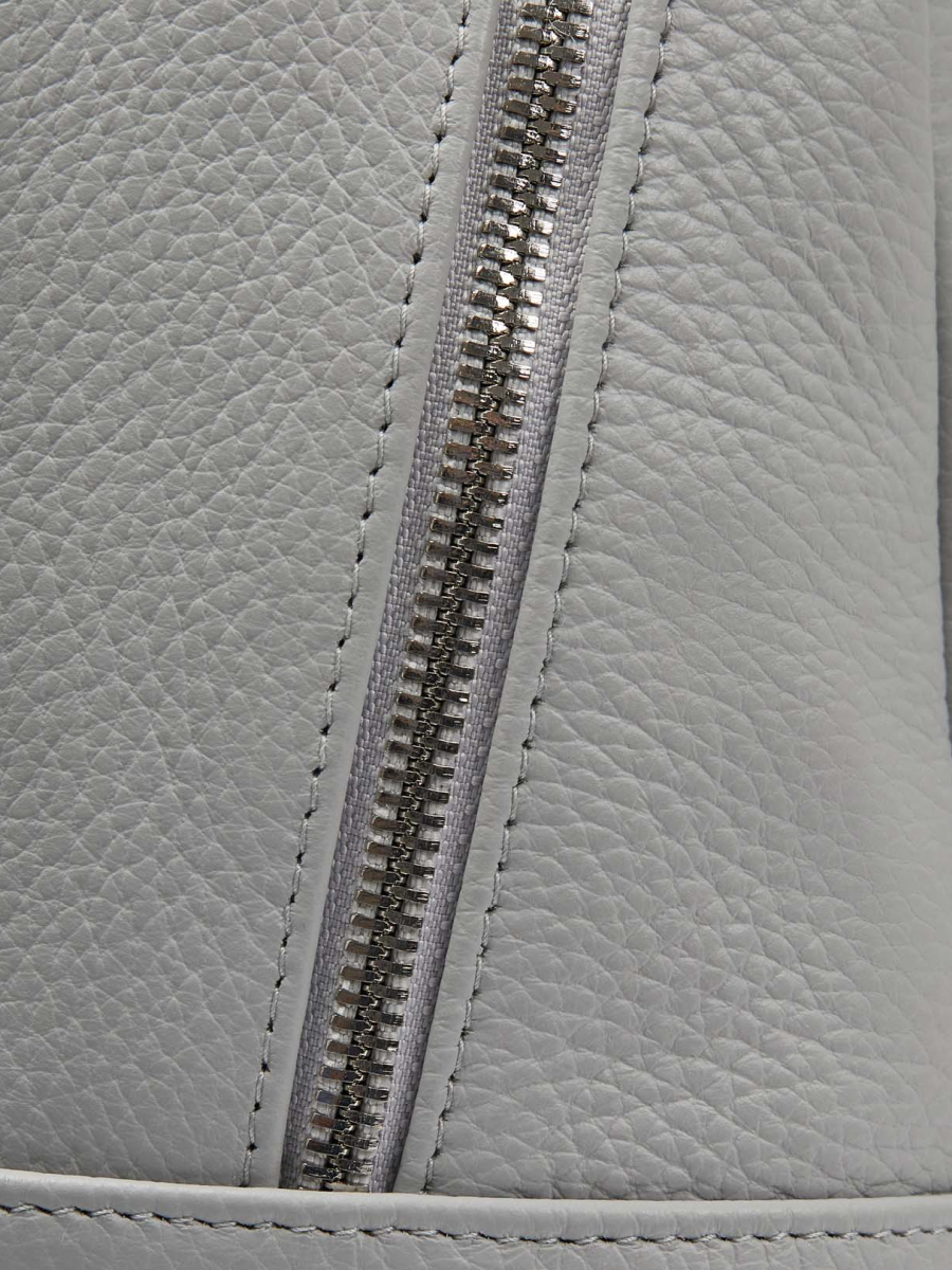 Рюкзак женский из натуральной кожи, серый, 25x32x10