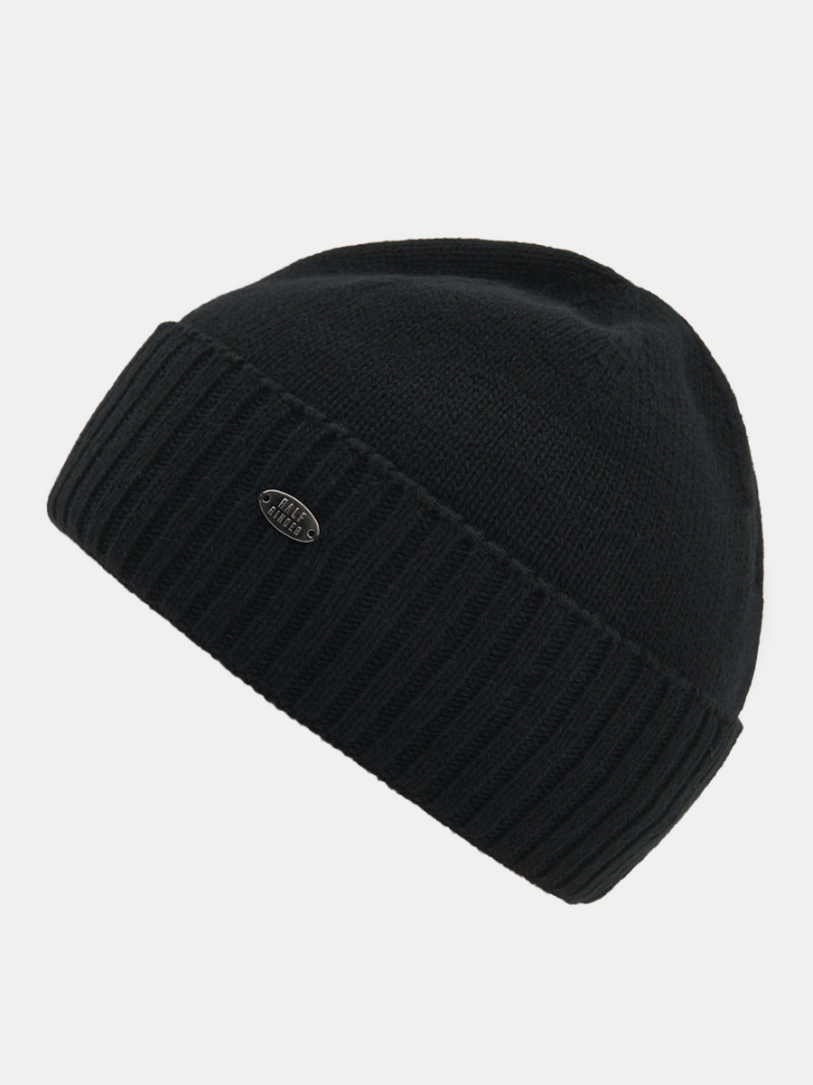АУГЧ090900_Н Шапка мужская Ralf Ringer 50% шерсть,50%акрил,черная