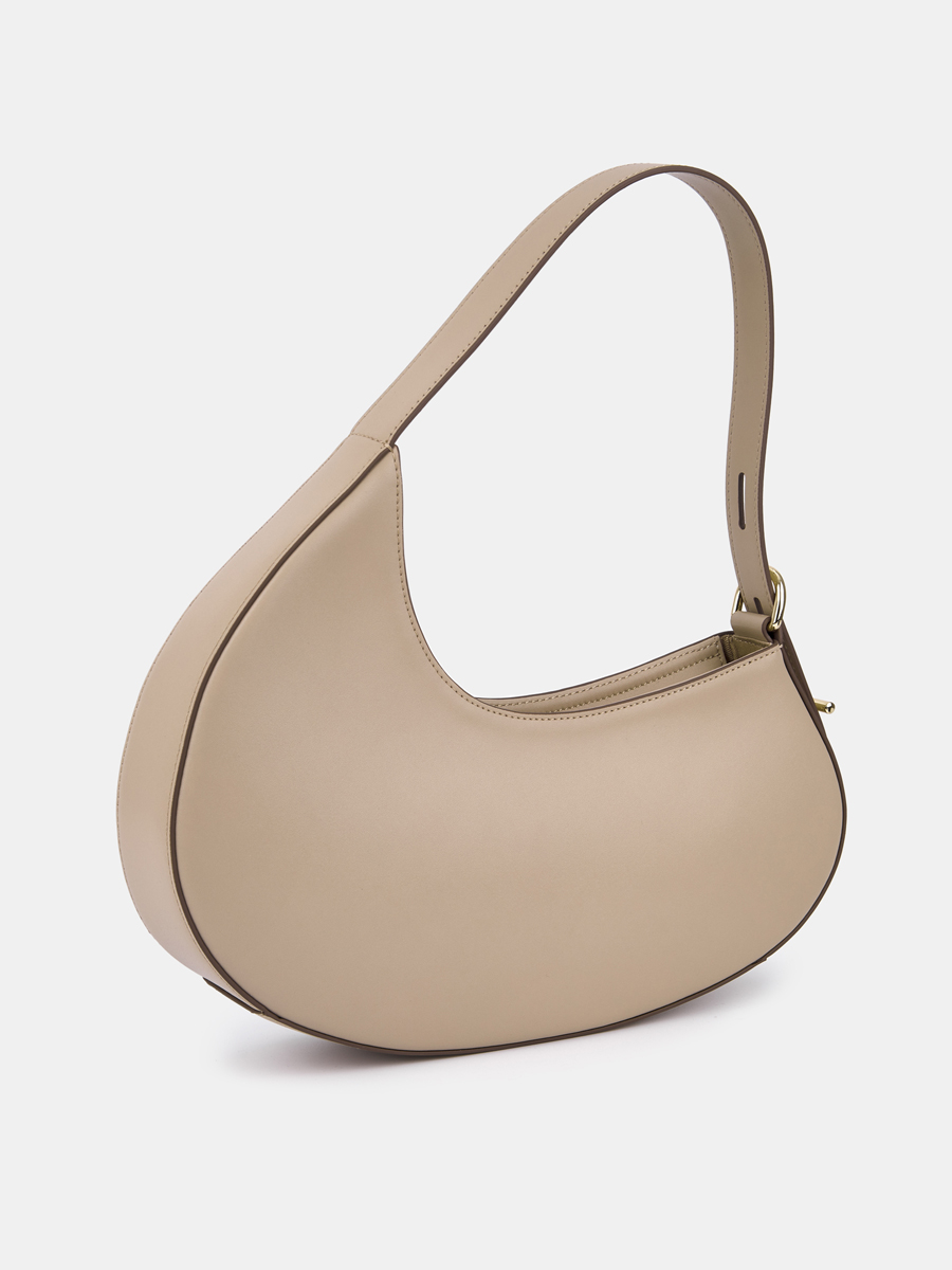 Сумка женская из натуральной кожи, бежевая, 33х6х25