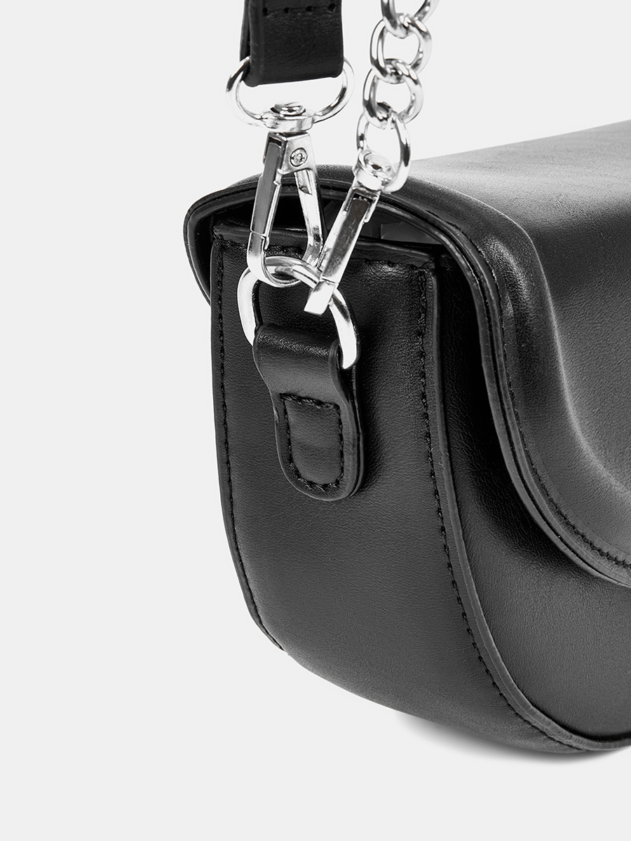 Сумка седло женская, чёрная, 20x5x14