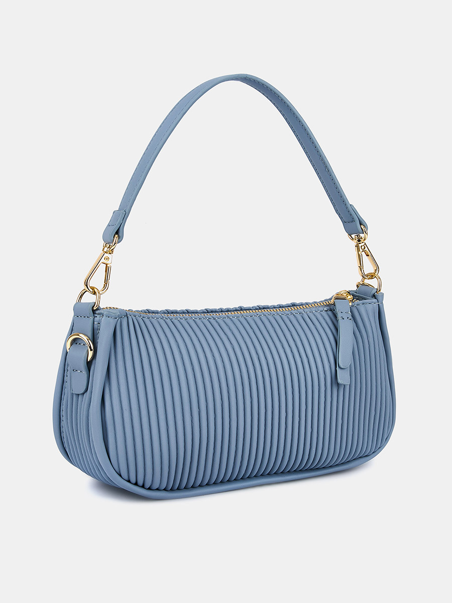 Сумка багет женская, голубая, 23*7*14