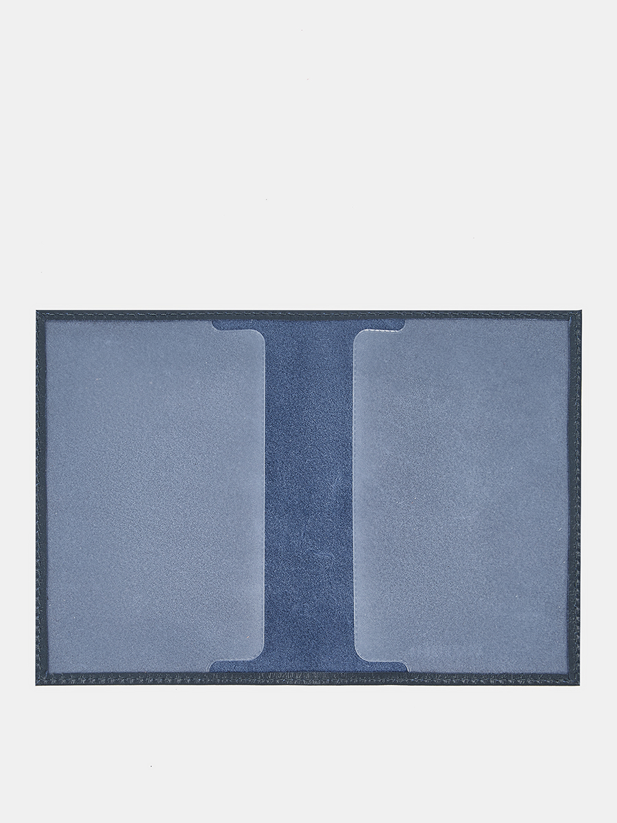 АУГЮ007600 Обложка для паспорта мужская натур.кожа,95*137*2,синяя