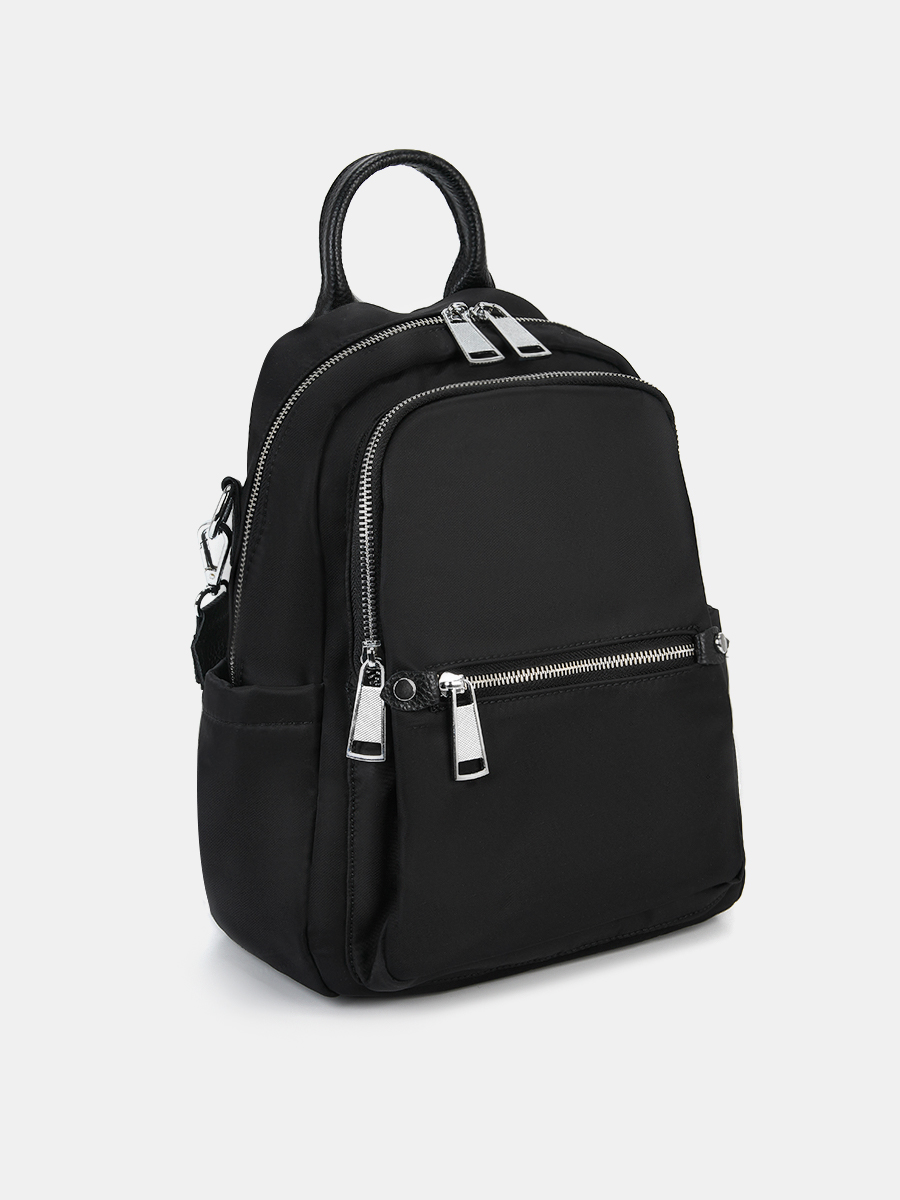 25027/10 Рюкзак жен.BAGGINI иск.кожа+те кстиль 26х30х10 черный