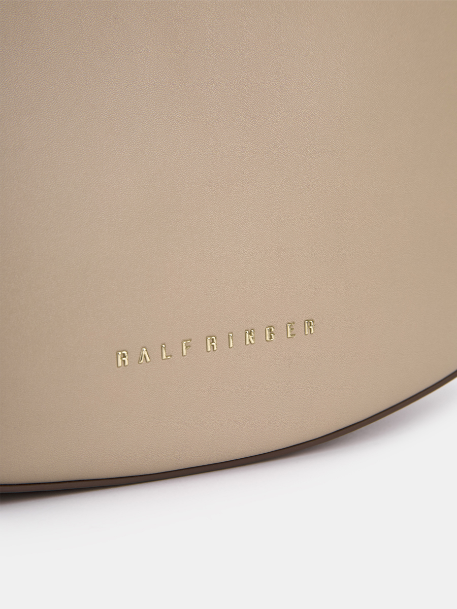 Сумка женская из натуральной кожи, бежевая, 33х6х25