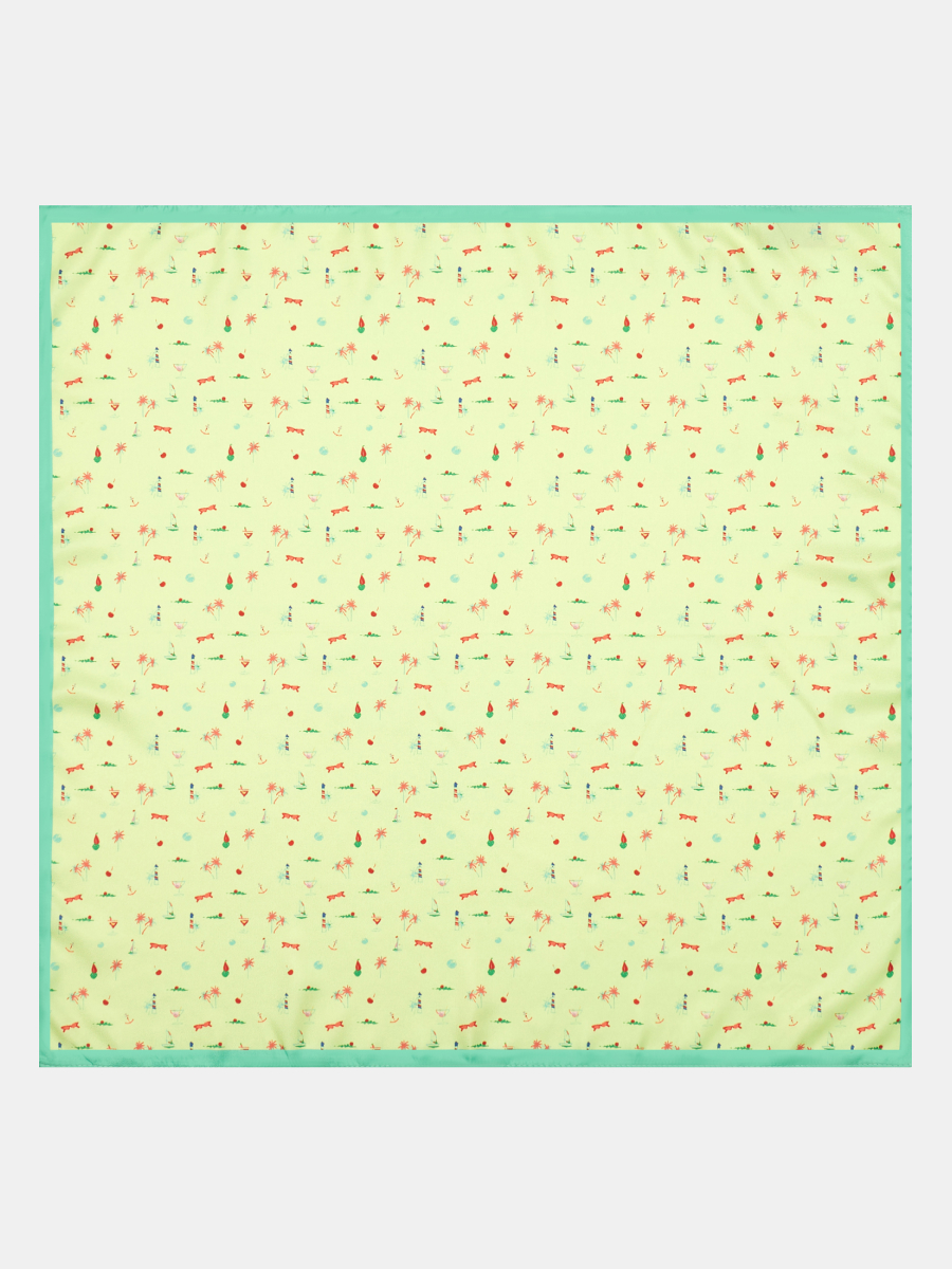 170312P-17497-14_Н Платок женский,100%полиэстер ,55*55, салатовый