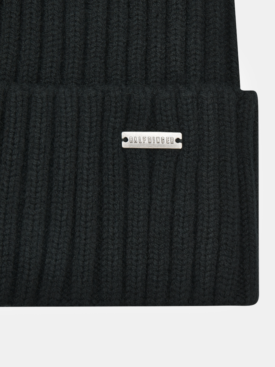 АУГЧ092300_Н Шапка женск.Ralf Ringer 50% шерсть,50%акрил,черная