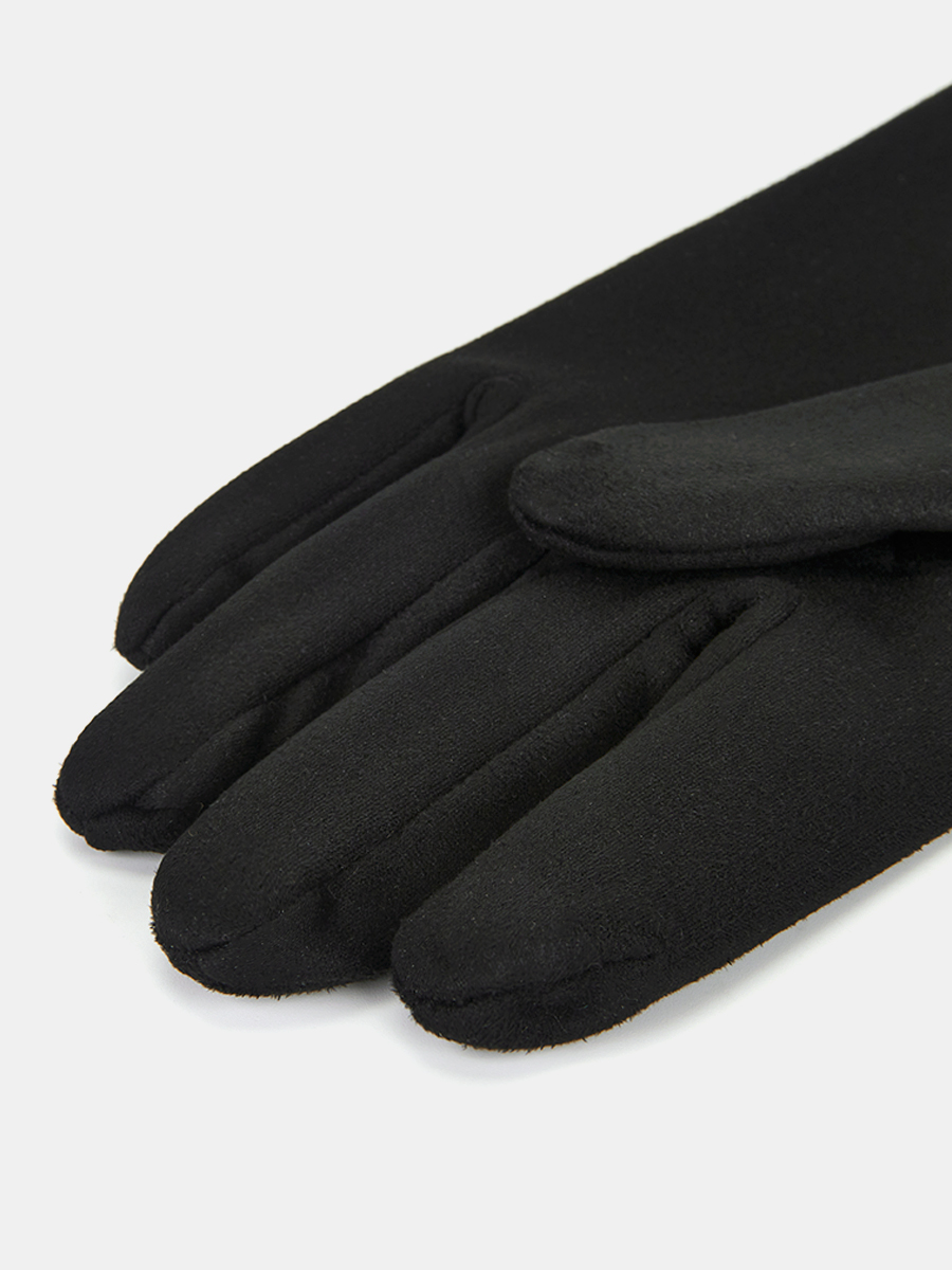 RHM3-1_Н Перчатки муж.искусствен.замша 90%полиэстер10%эластан черный