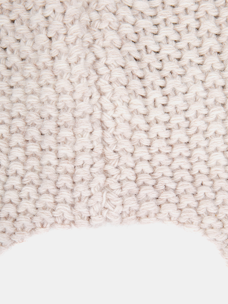 110323P-18721-33 Шапка ушанка женская,50%шерсть 50%акрил,молочная