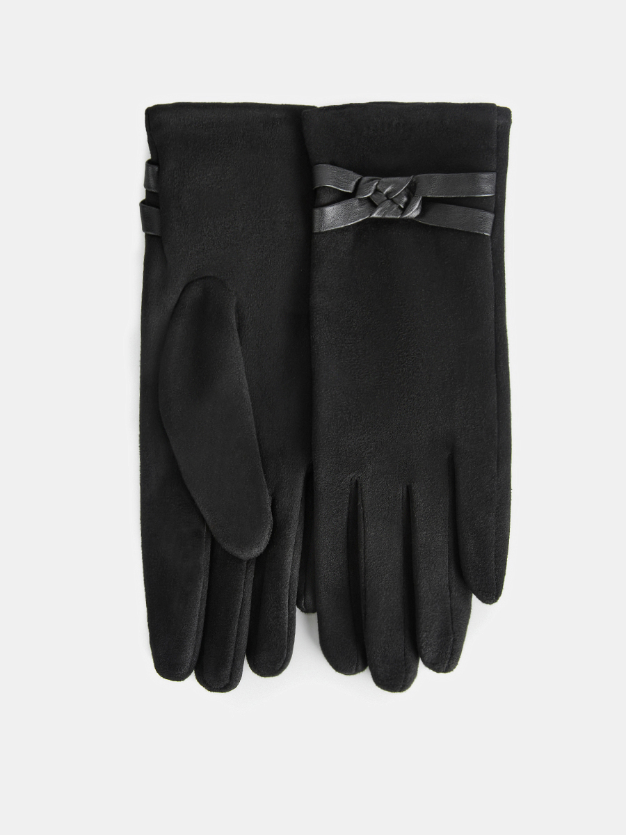 MISSISSIPPI03-P-01_Н Перчатки женские полиэстер100% без подкладки б/р черные