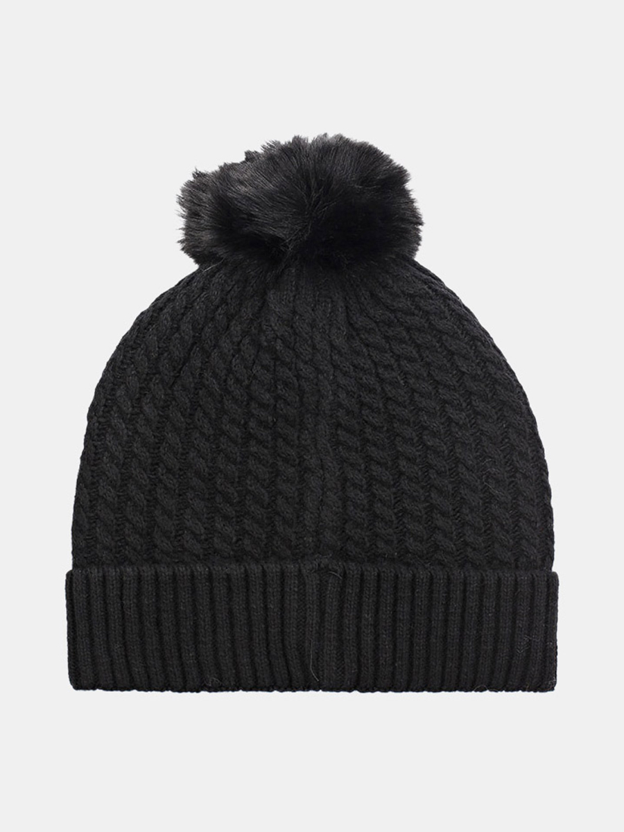 WLT-220-12-AYP-01_Н Шапка женская 65%шерсть,35% акрил,б/разм,черная