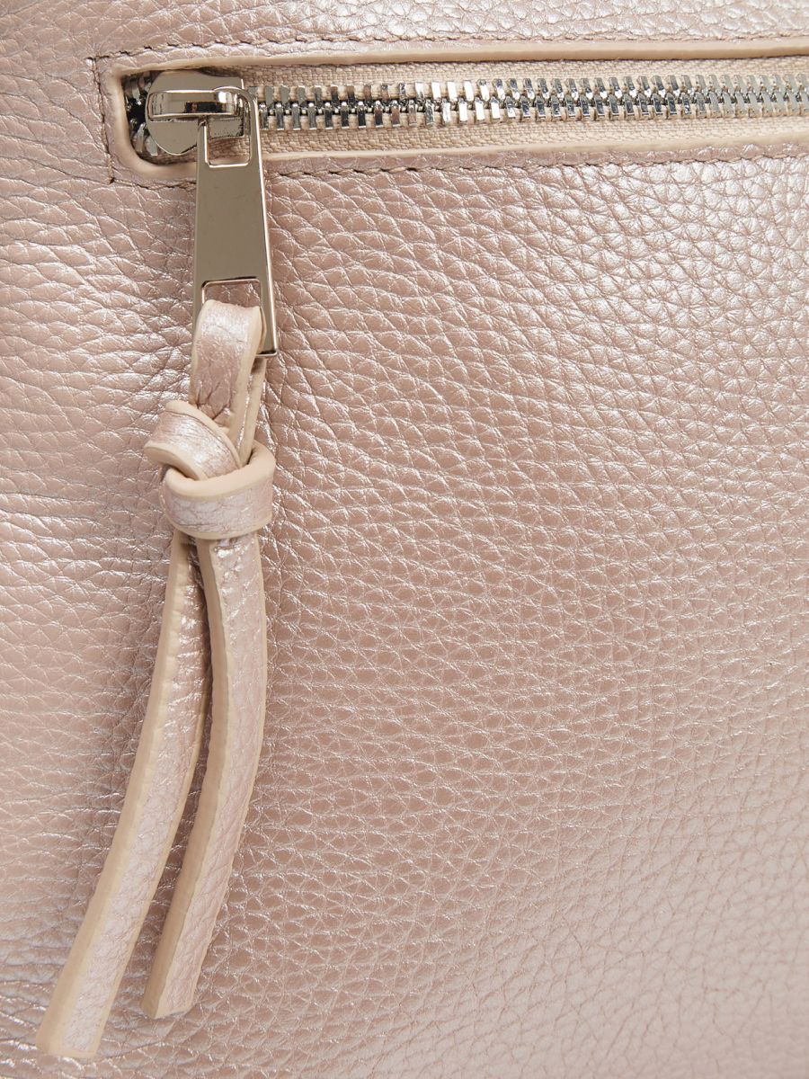 Сумка женская из натуральной кожи, бежевая, 29х24х8