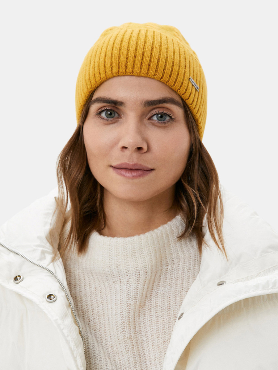 110322P-14373-32_Н Шапка женская 60%нейлон,30%вис коз,10%ангор,без/размер.горчич