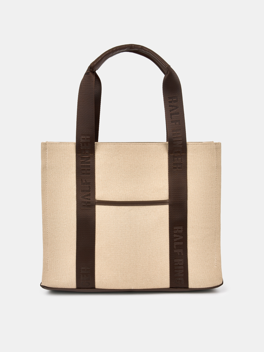 Сумка женская, бежевая, 36x11,5x29