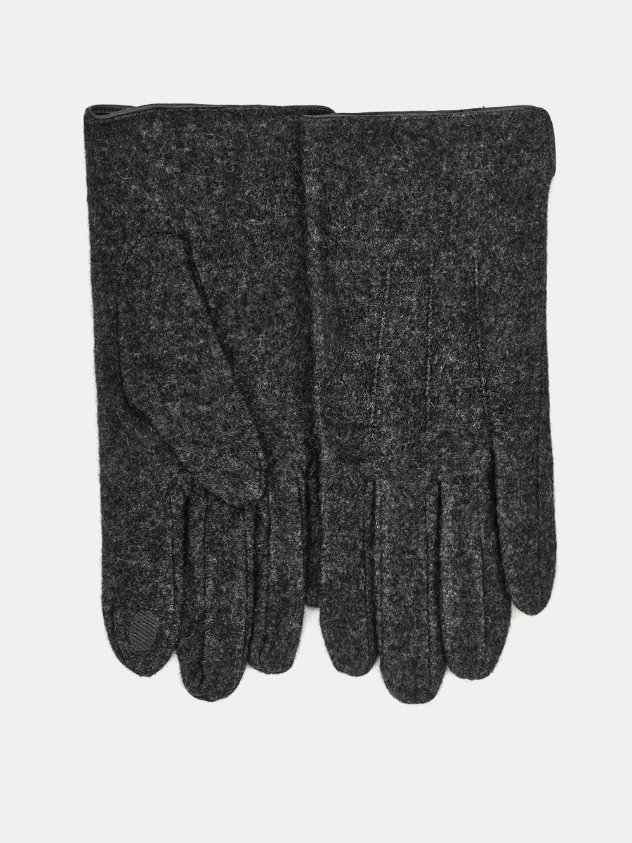 RHM7-9_Н Перчатки мужские 85%шерсть,15% эластан темно-серые