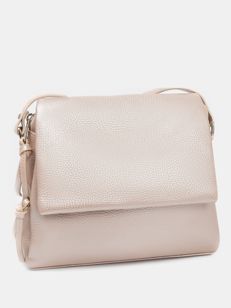 Сумка женская из натуральной кожи, бежевая, 29х24х8