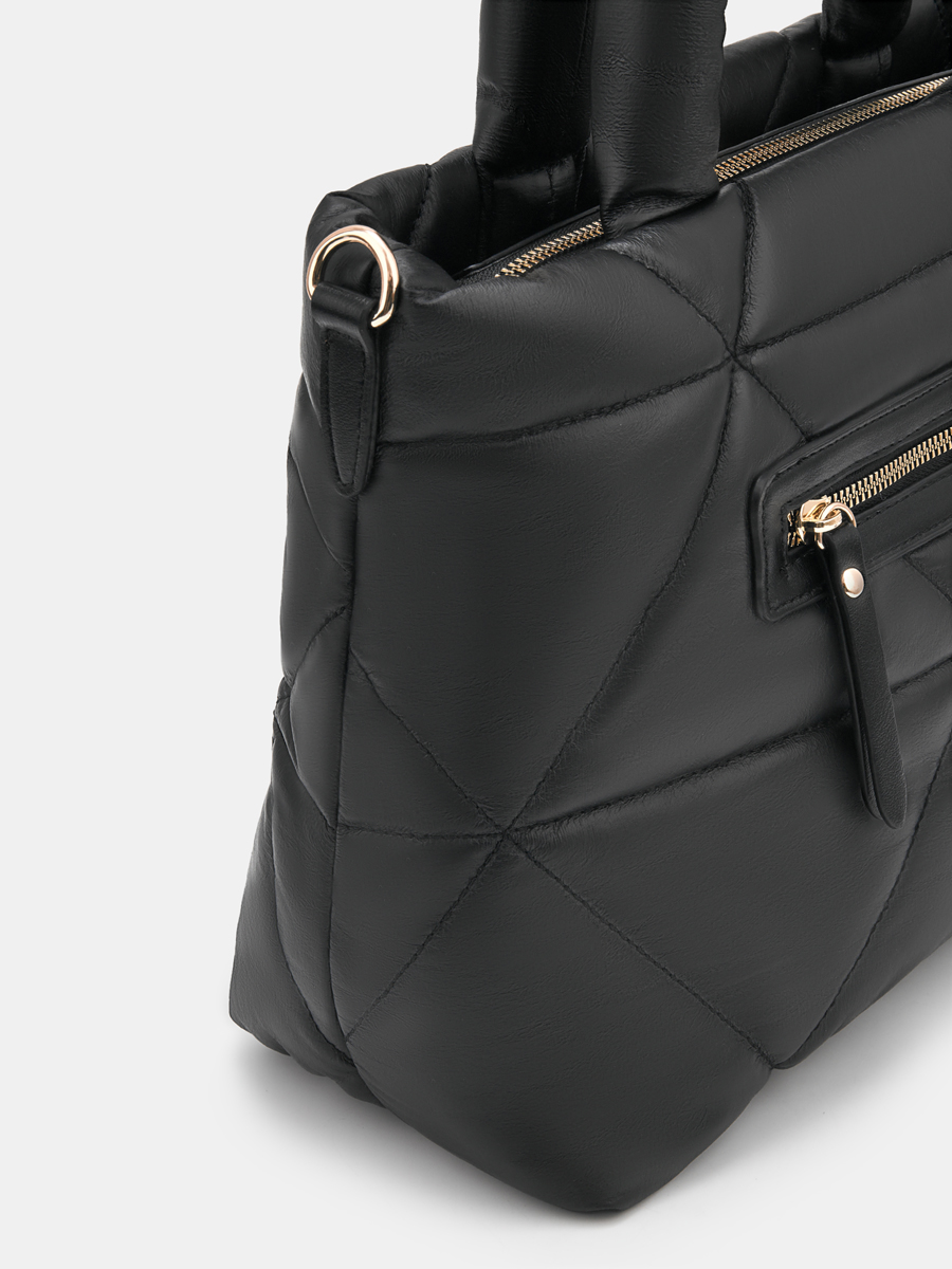 АУГС332100 Сумка женская искусственная ко жа,280х120х250,черная