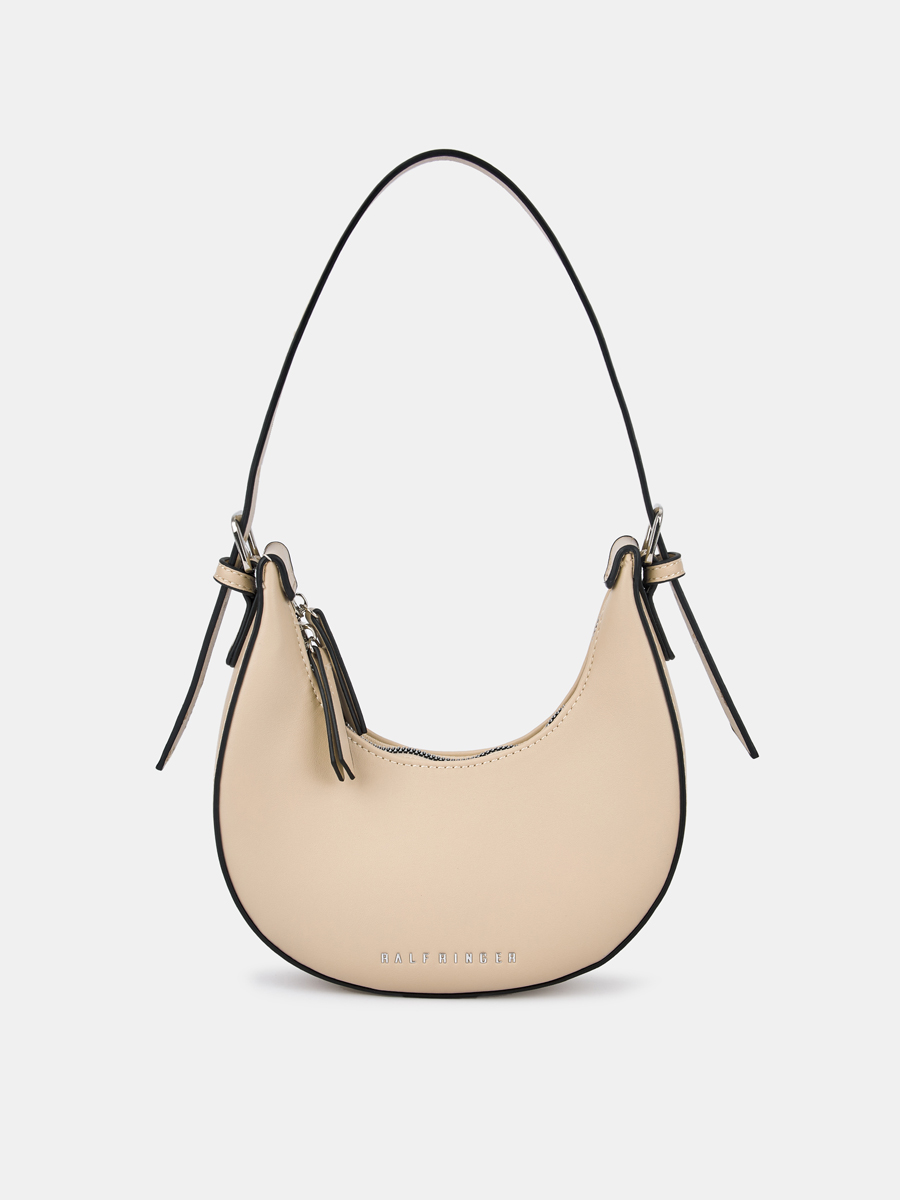 Сумка полумесяц женская, бежевая, 21*6*11