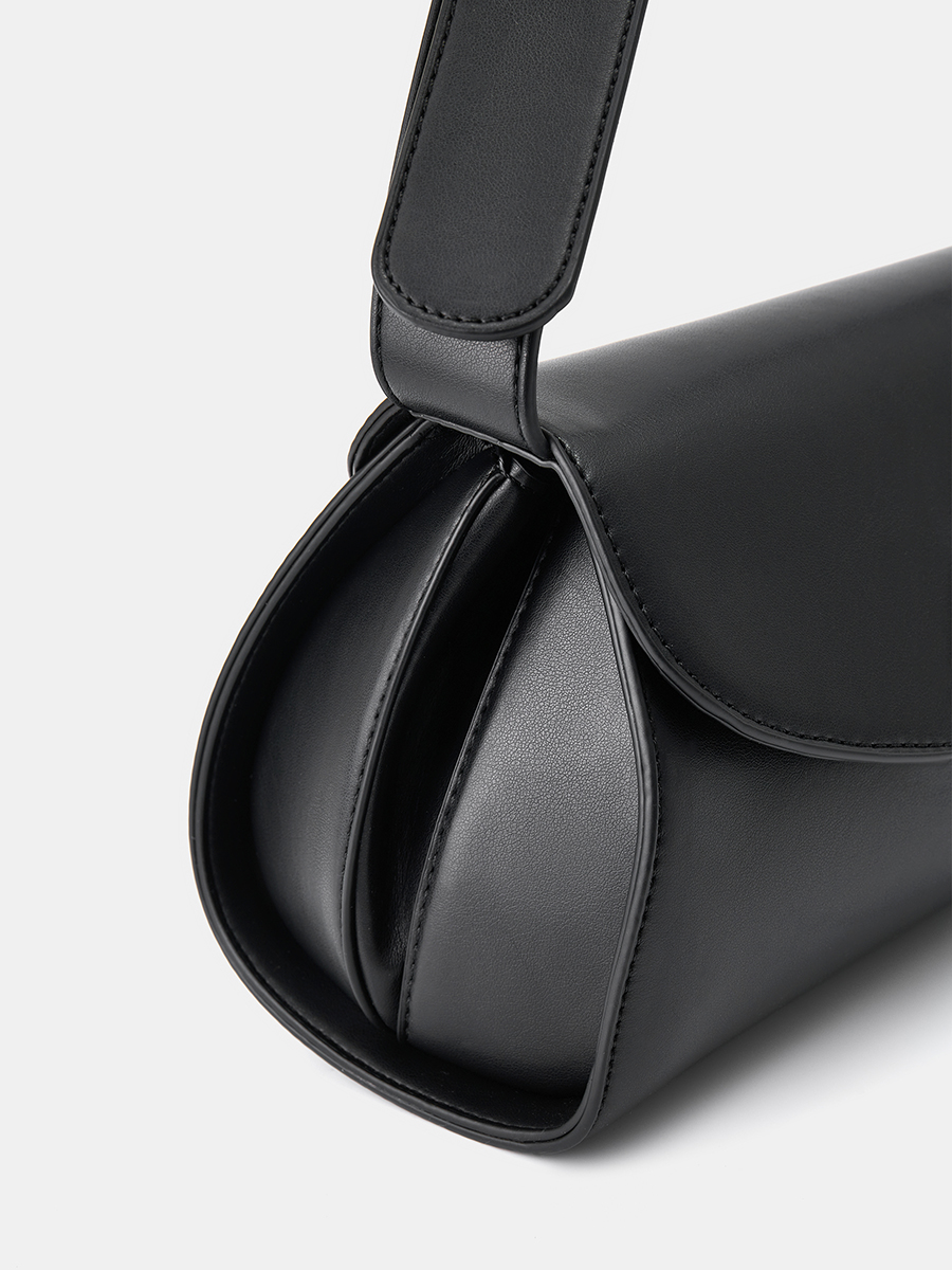 Сумка багет женская, черная, 13x29x11