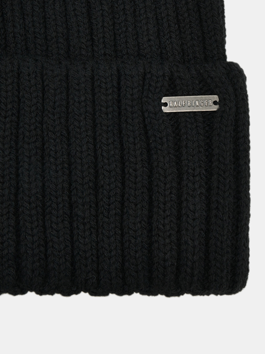 АУГЧ095000 Шапка мужская Ralf Ringer 50%шерсть,50%акрил,черная