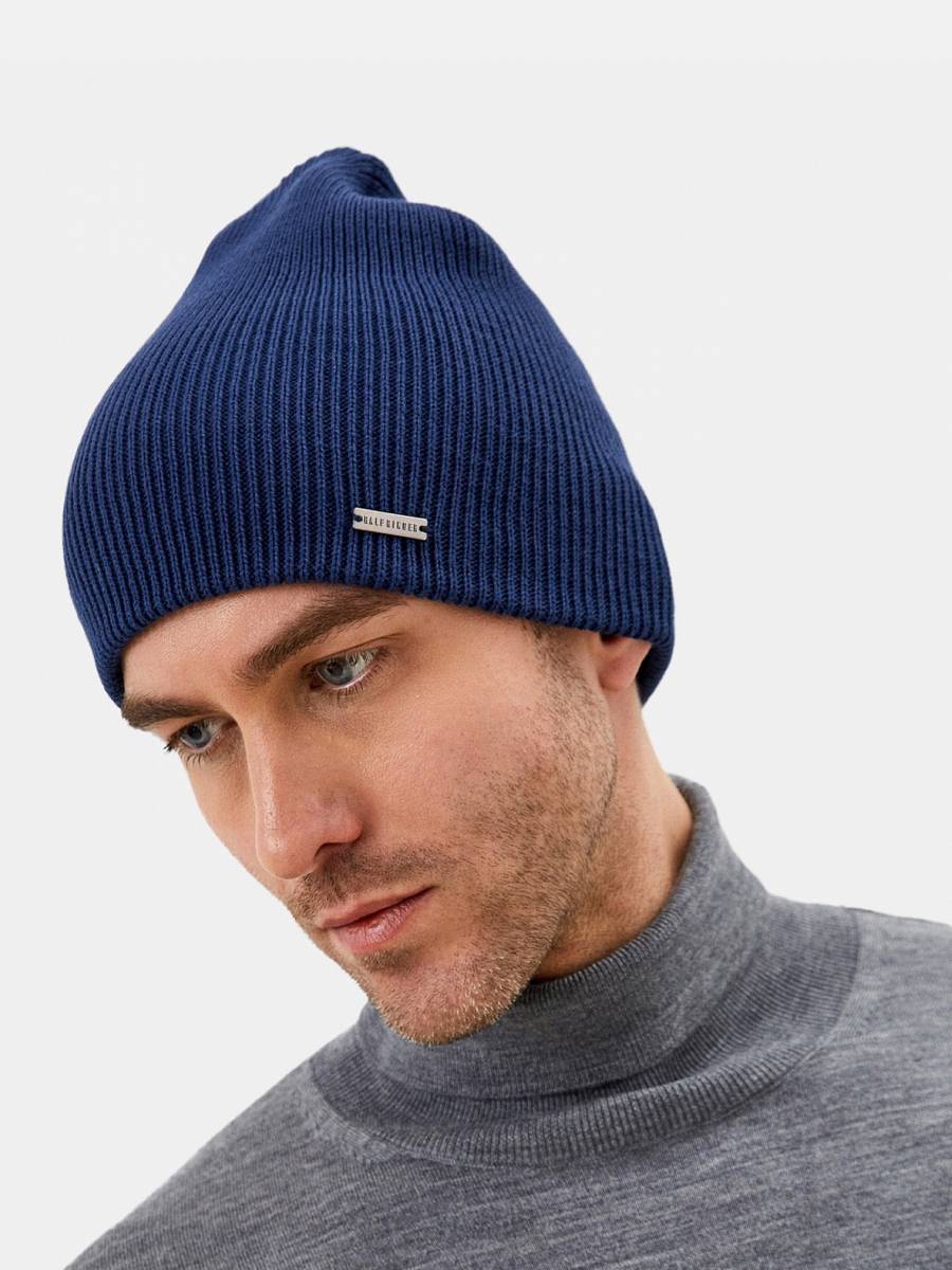 WMT-220-48-PAP-23 Шапка мужская 70%шерсть,30% акрил,б/разм,джинсовая