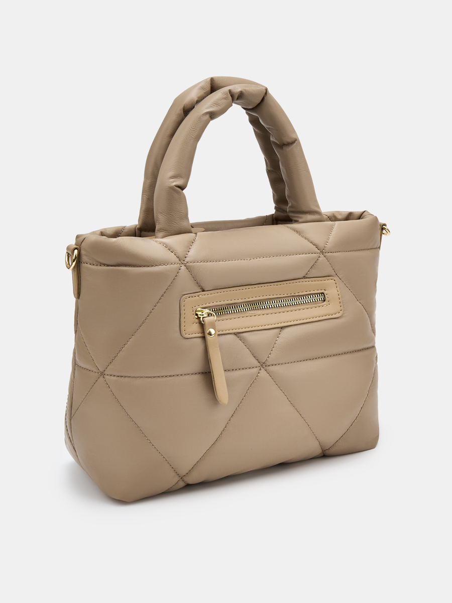 Сумка женская, бежевая, 28х12х25