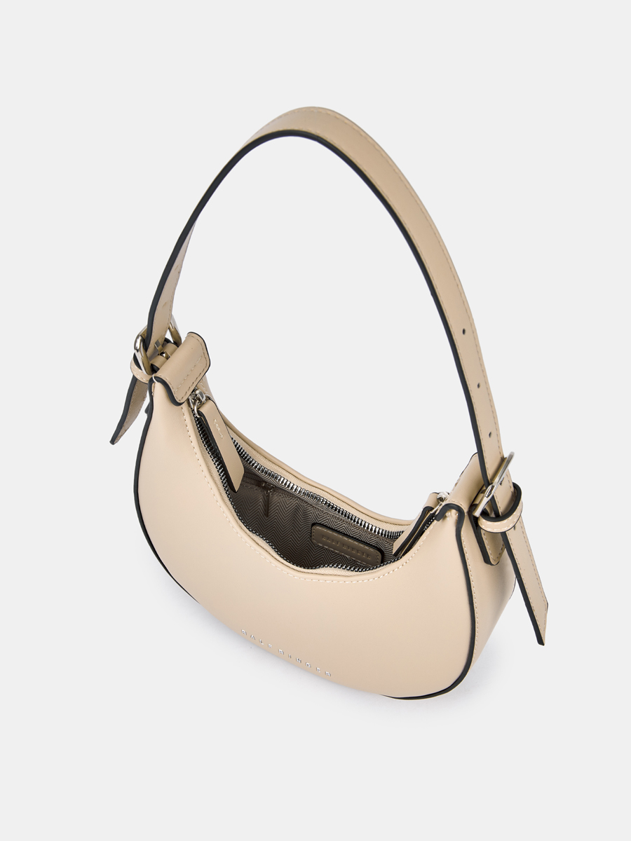 Сумка полумесяц женская, бежевая, 21*6*11