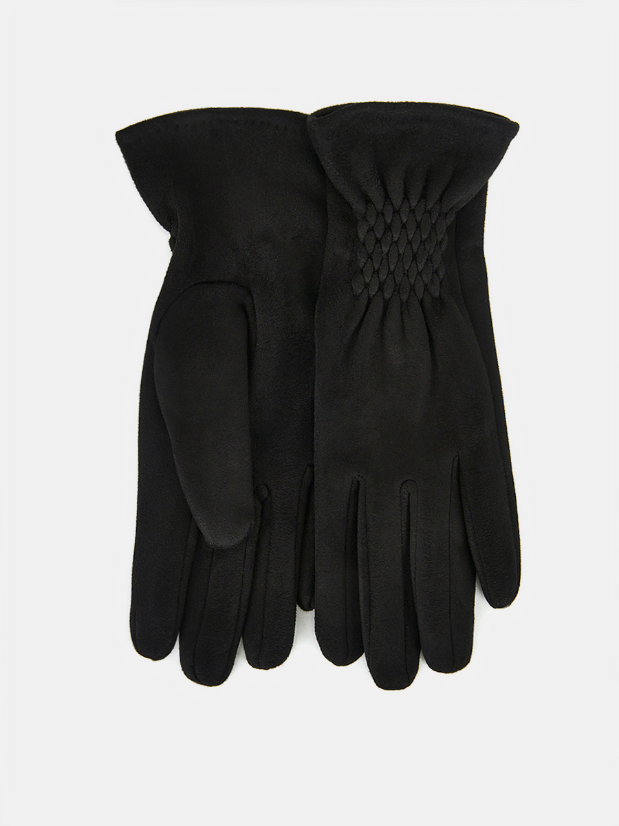 RH22-1_Н Перчатки жен. 100%искусствен ная замша черные