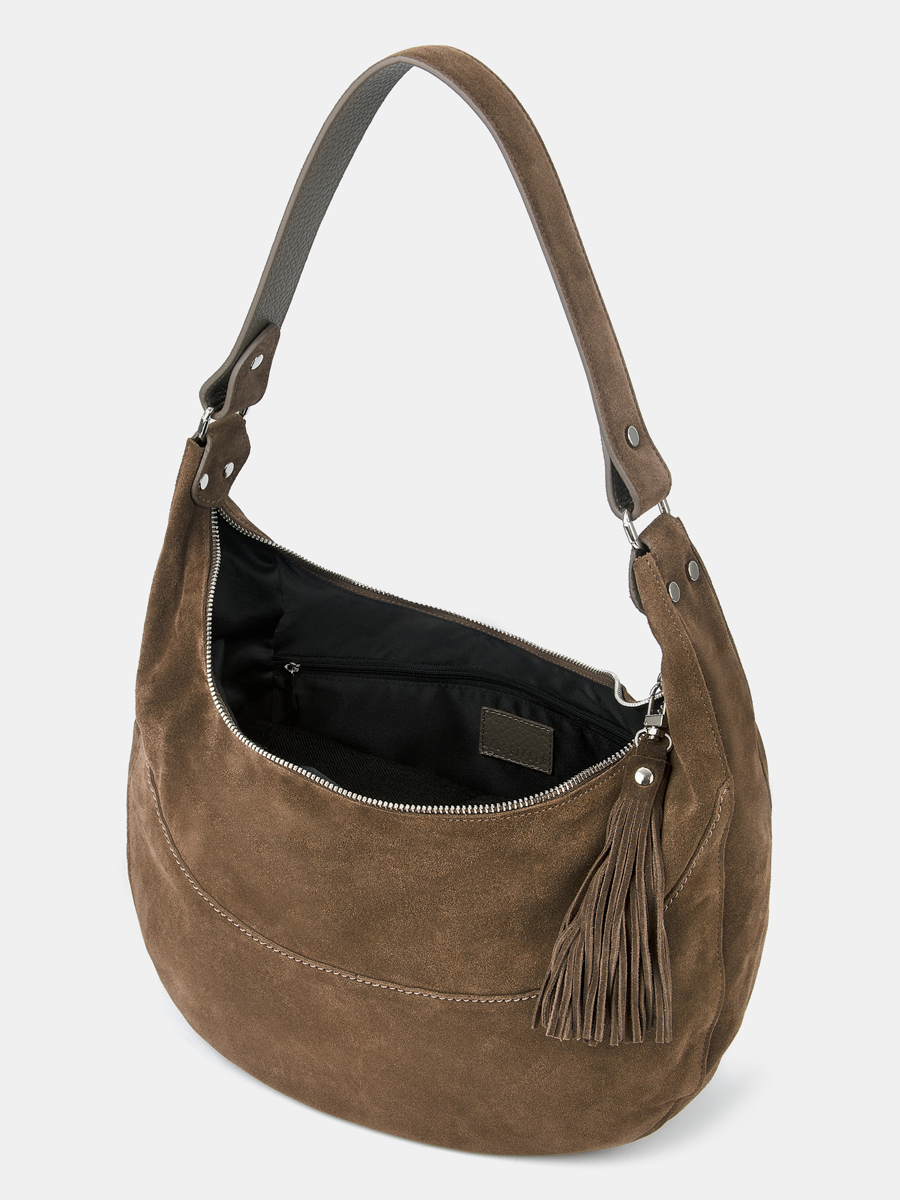 S.86/R.sd.SV.коричневый-RR Сумка женская,натуральный велю р 370*320*140 Серо-коричневая