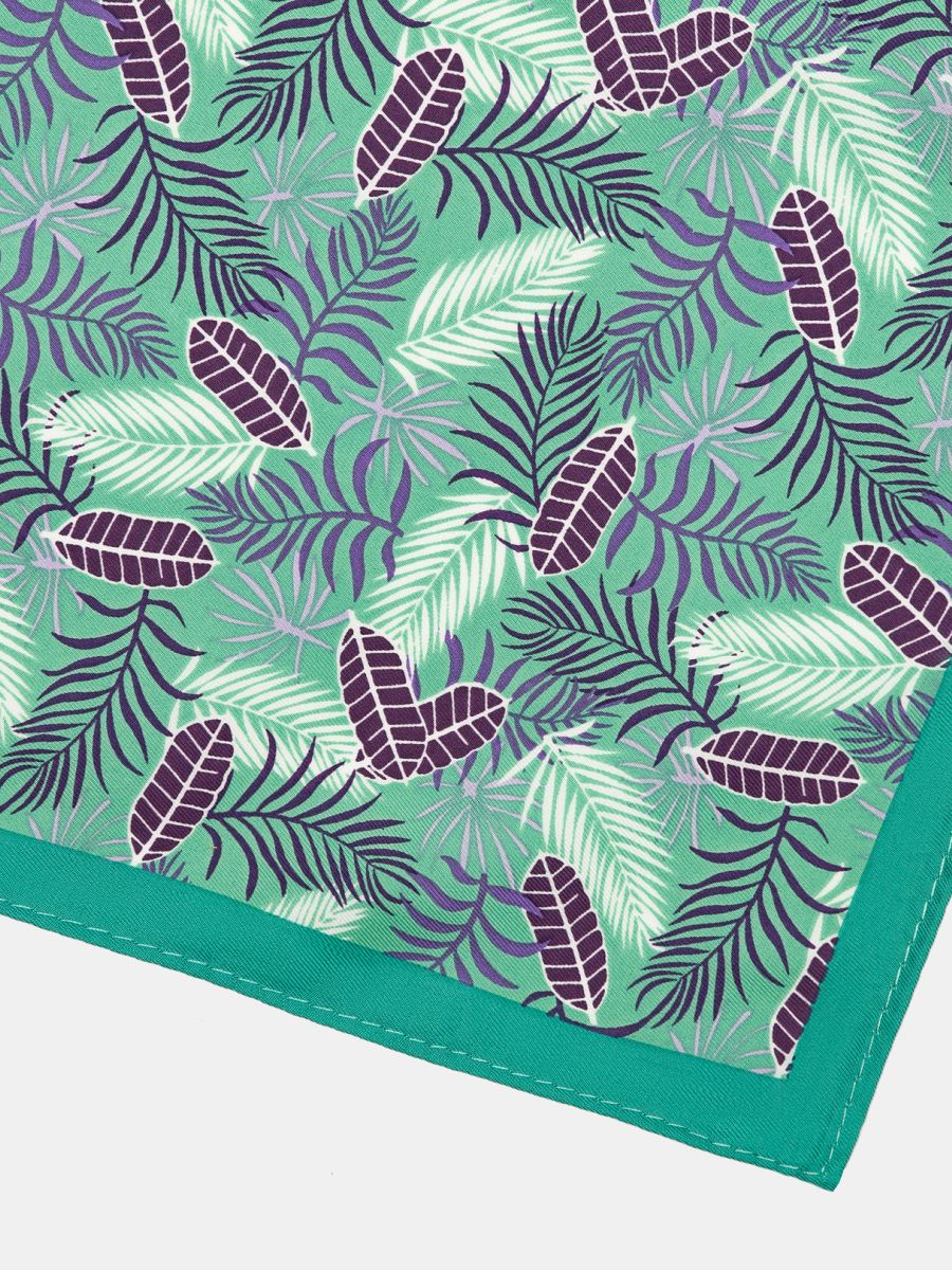 170312P-17493-14_Н Платок женский,100%полиэстер ,55*55, зеленый