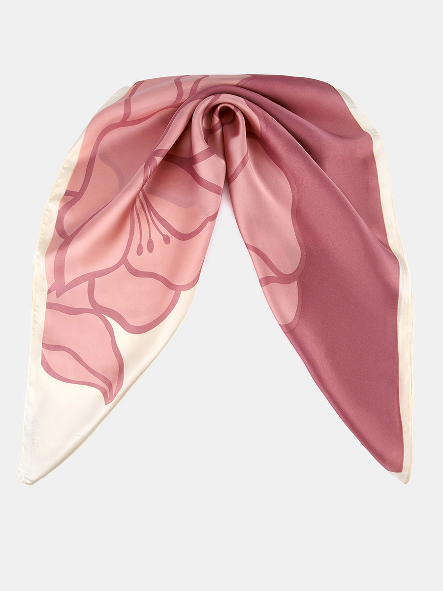 170313P-23950-06/11 Палантин женский Ralf Ringer 100%полиэстер,70х70,розов/белы