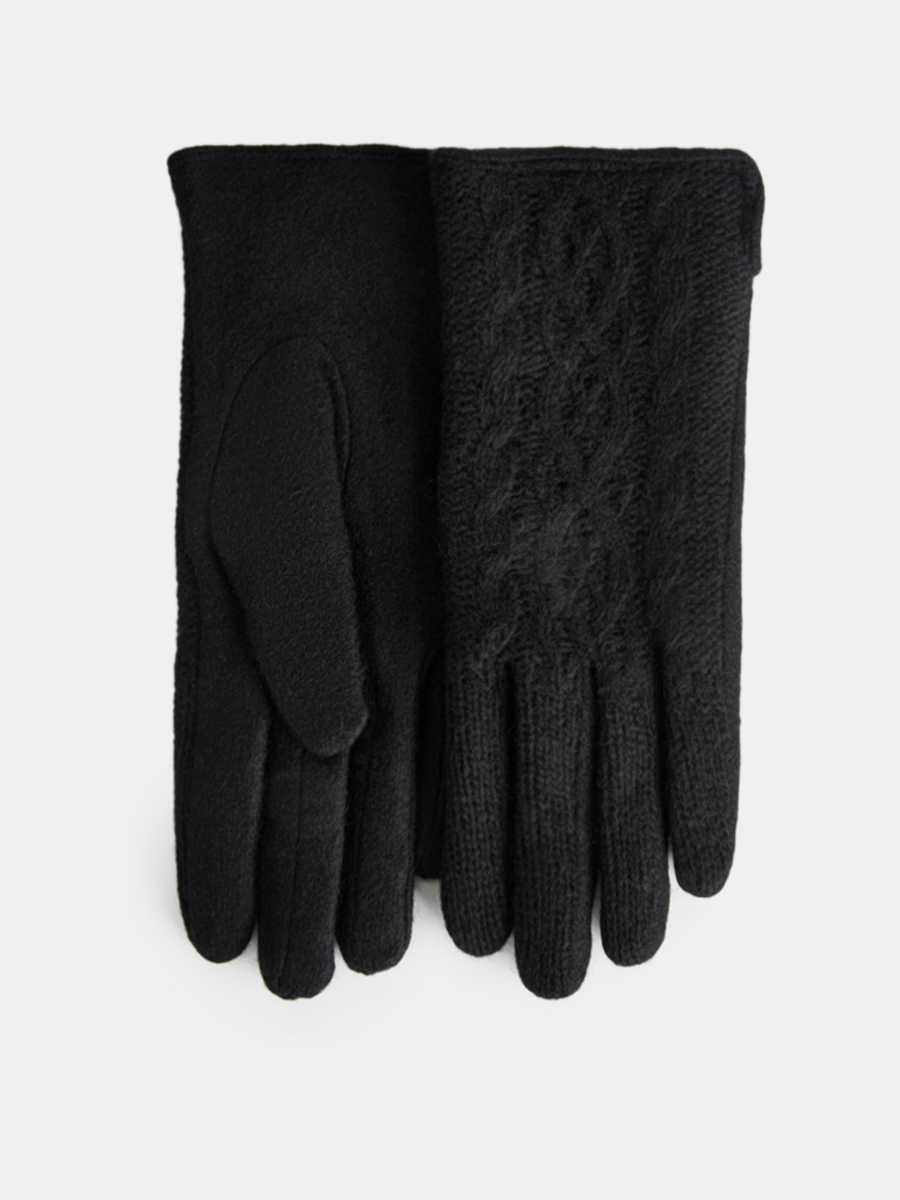 142322P-13529-01_Н Перчатки женск.Ralf Ringer,80% шерсть,20%нейлон,б/р.черные