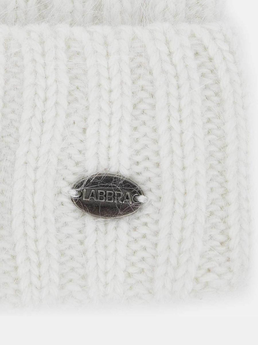 RF-J44007-Белый_Н Шапка женская Labbra 60%анго р40%нейлон,р.57 белая