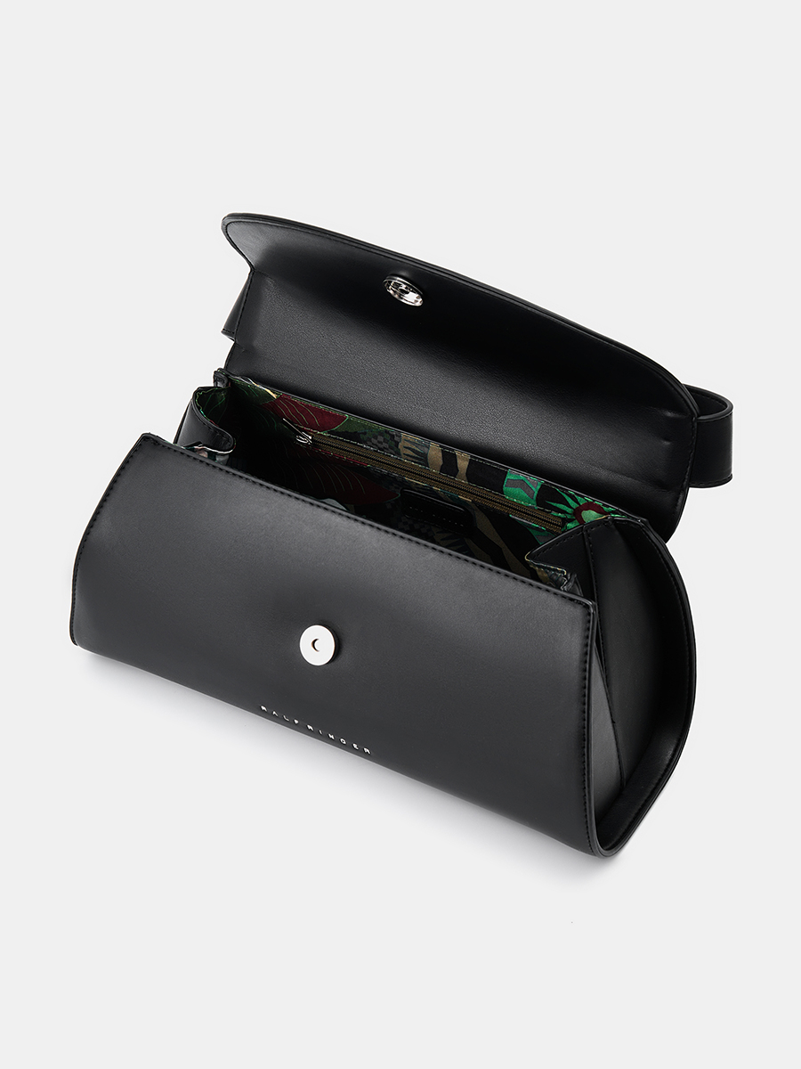 Сумка багет женская, черная, 13x29x11