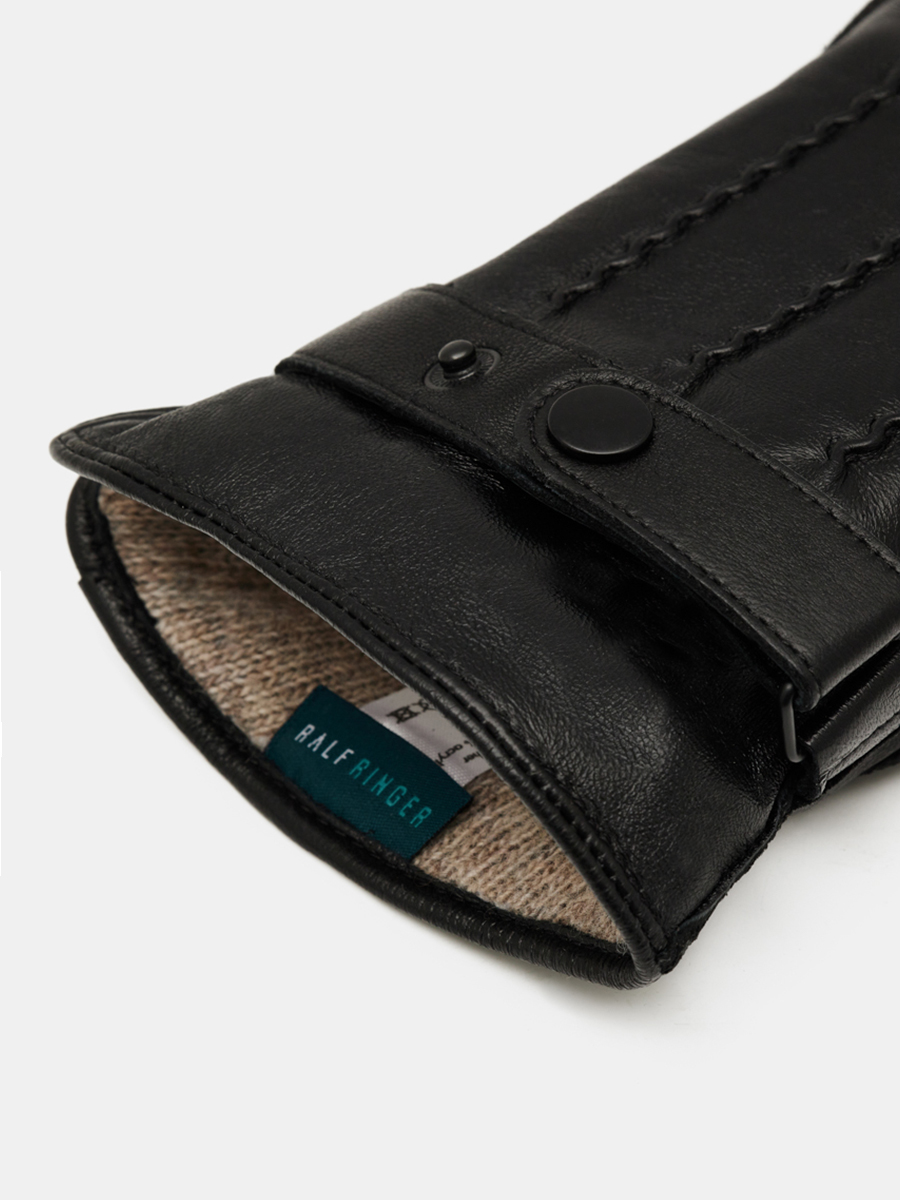 LB-6004-RF-black-8_Н Перчатки муж.нат.кожа70%шерсть 30% акрил р.8 черные