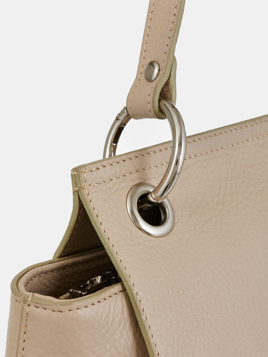 Сумка сэтчел женская, бежевая, 32х12,5х10