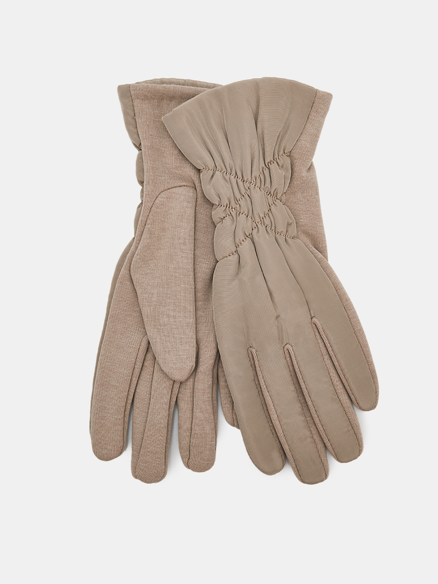 АУГП112000_Н Перчатки жен.Ralf Ringer,68%по лиэст,27%хлоп,5%эласт1раз,беж