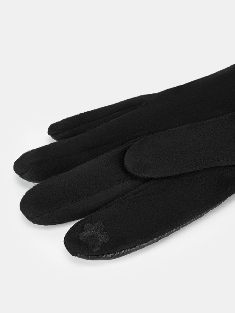 142322P-13803-01_Н Перчатки женск.Ralf Ringer, 100%полиэстер,б/р.черные