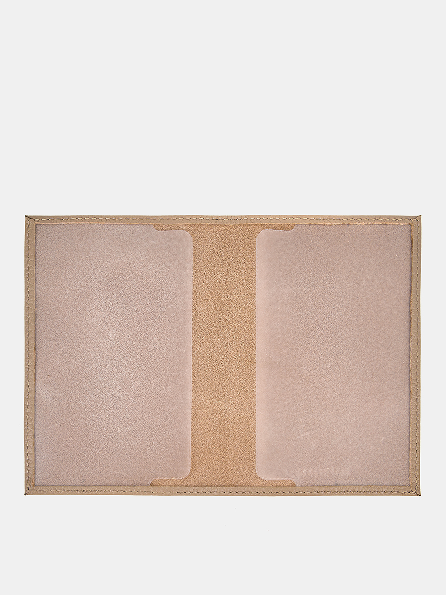 АУГЮ007100 Обложка для паспорта женская натур.кожа,95*137*2,бежевая