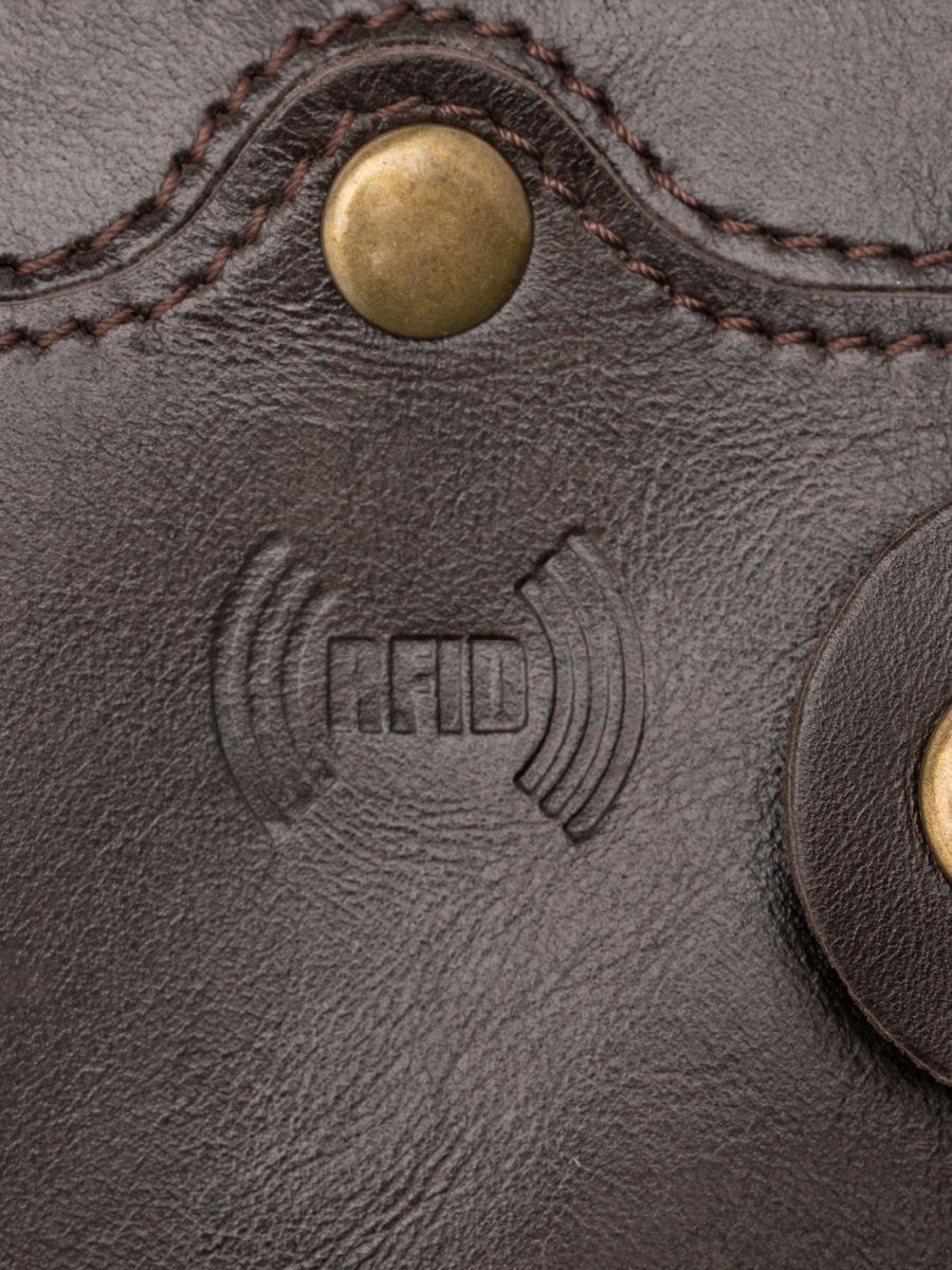 IZ307-ZM08-K024-R Зажим для денег с RFID-защитой ,нат.кожа,110мм*80мм,коричнев