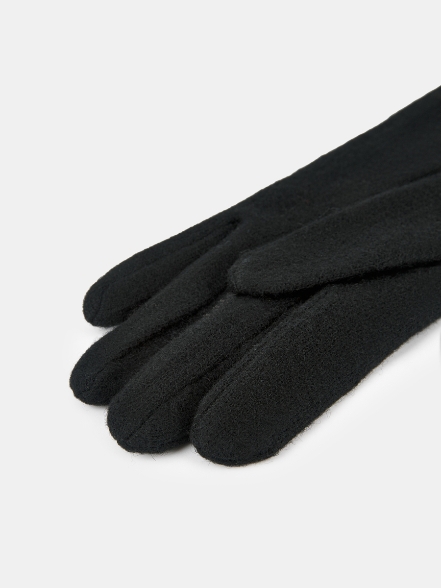 TOUCH-LB-PH-64-RF-black-M_Н Перчатки жен.трикотаж 80% шерсть,20% нейлон,р.М черные