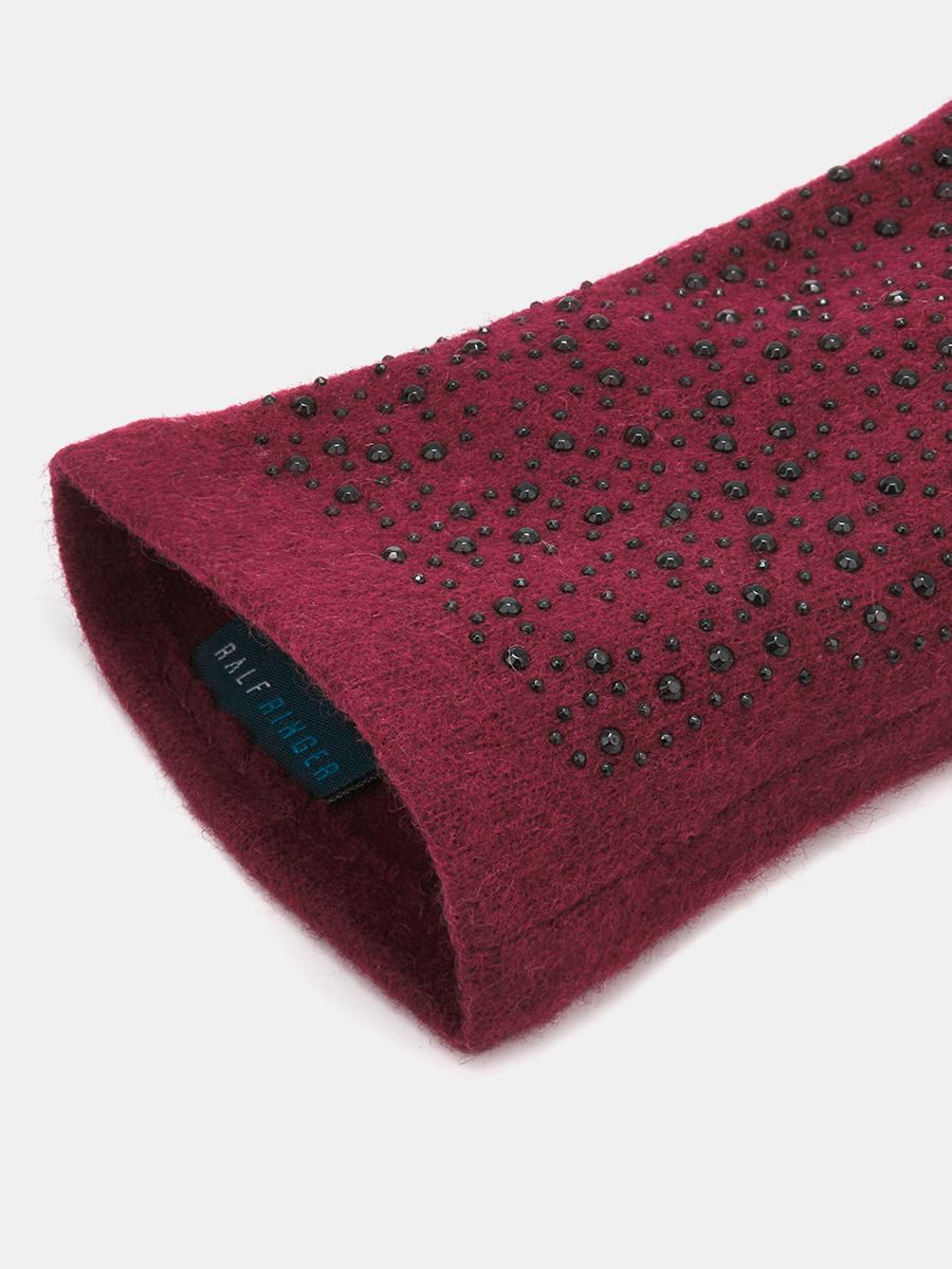 LB-PH-42-RF-bordo-M_Н Перчатки жен.трикотаж 80%шерст ь,20% нейлон,р.М бордовые