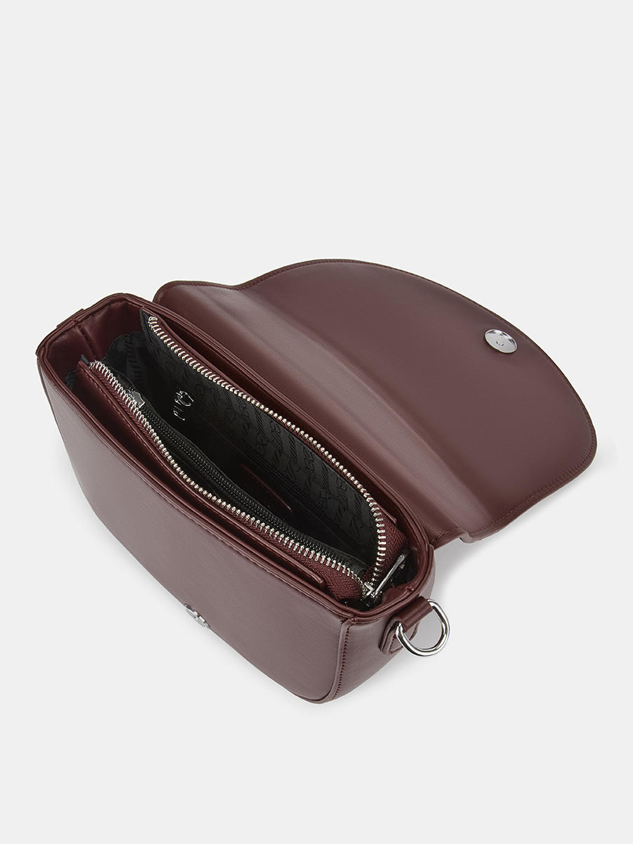  Сумка седло женская, бордовая, 22x5x19