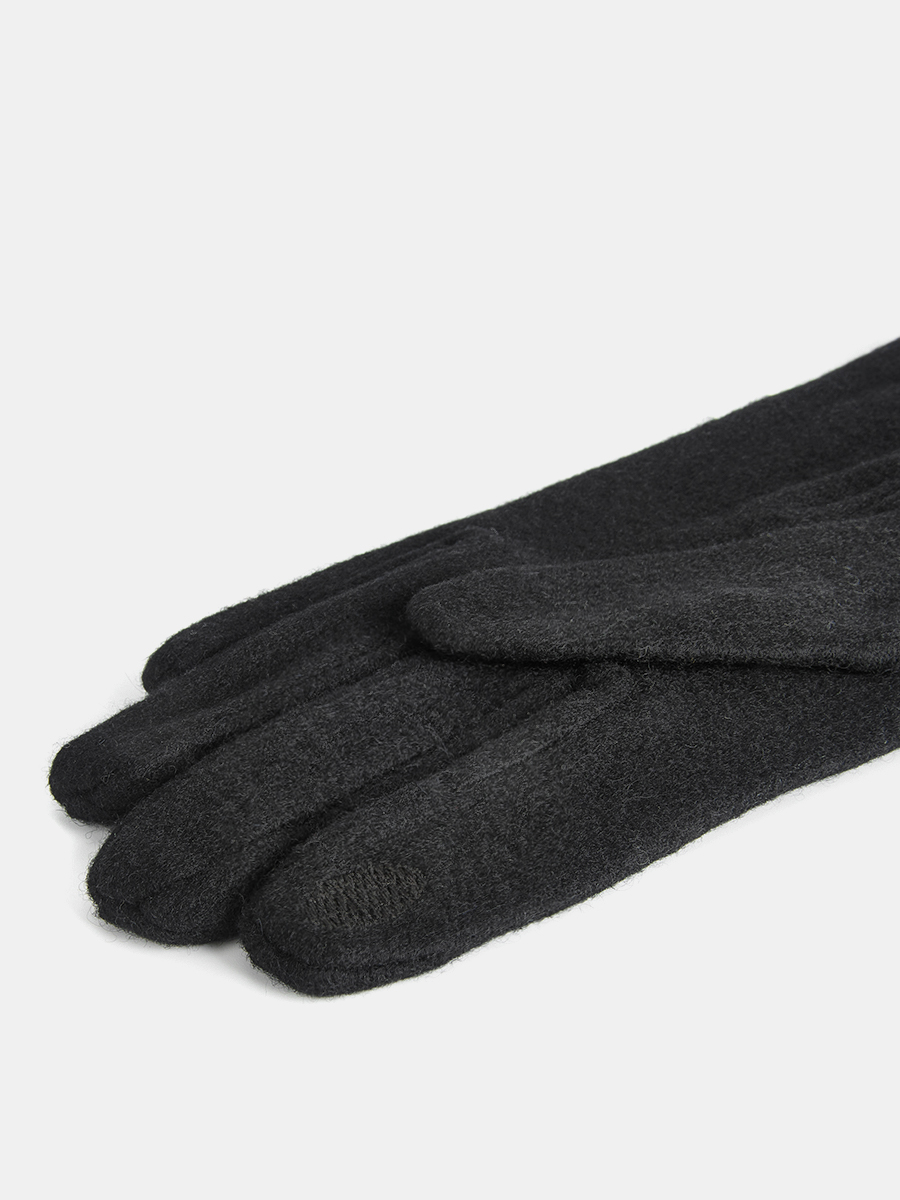 RHM7-1_Н Перчатки мужские 85%шерсть,15% эластан черный