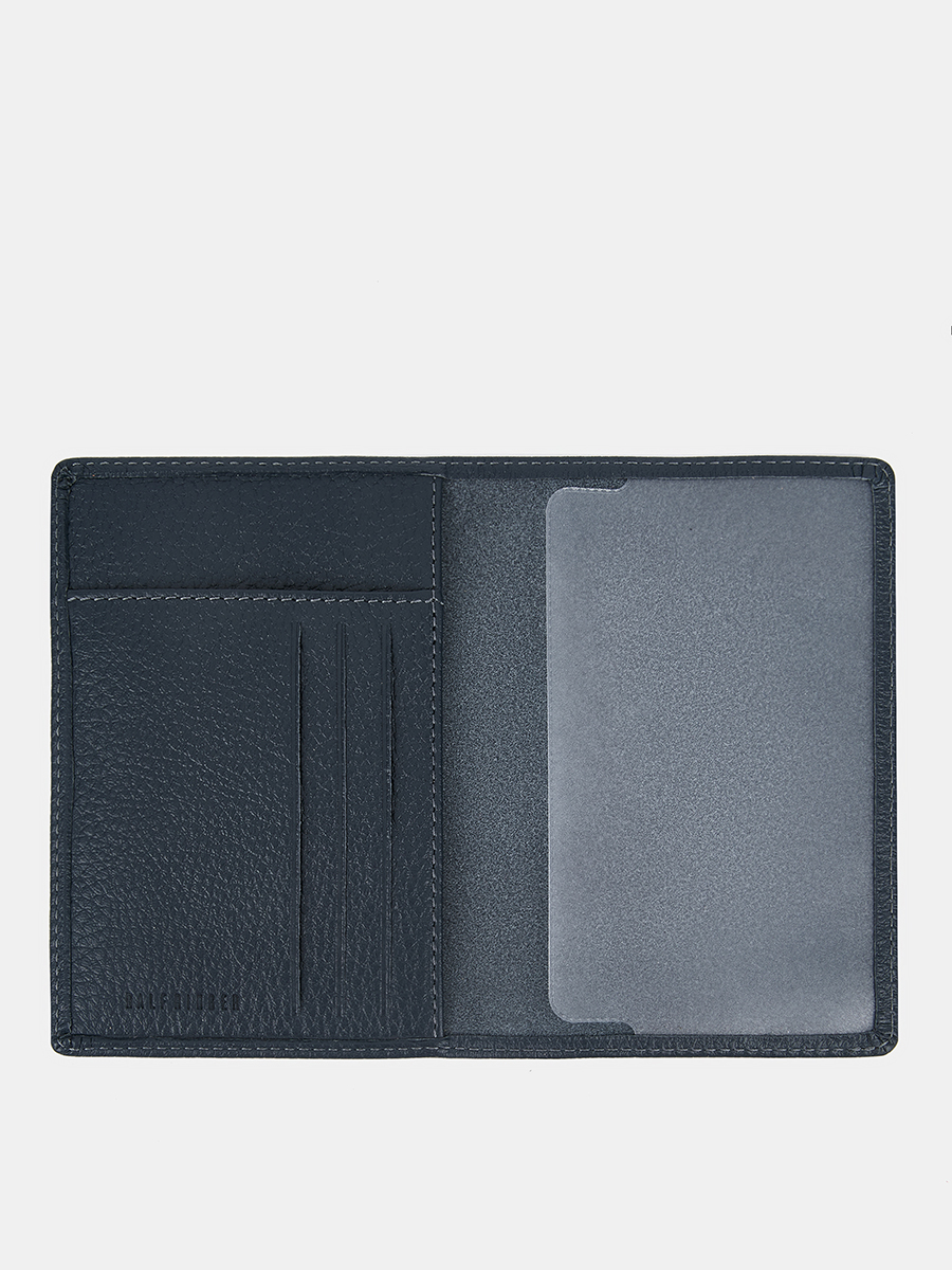 АУГЮ008500 Обложка для паспорта мужская натур.кожа,95*135*5,синяя