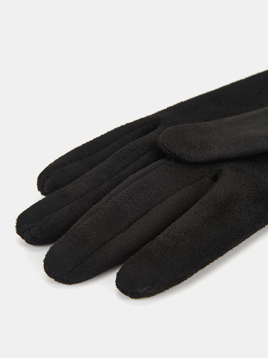 RH80-1_Н Перчатки женские 90%полиэстер, 10%эластан черные