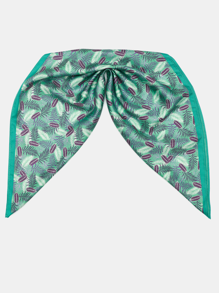 170312P-17493-14_Н Платок женский,100%полиэстер ,55*55, зеленый