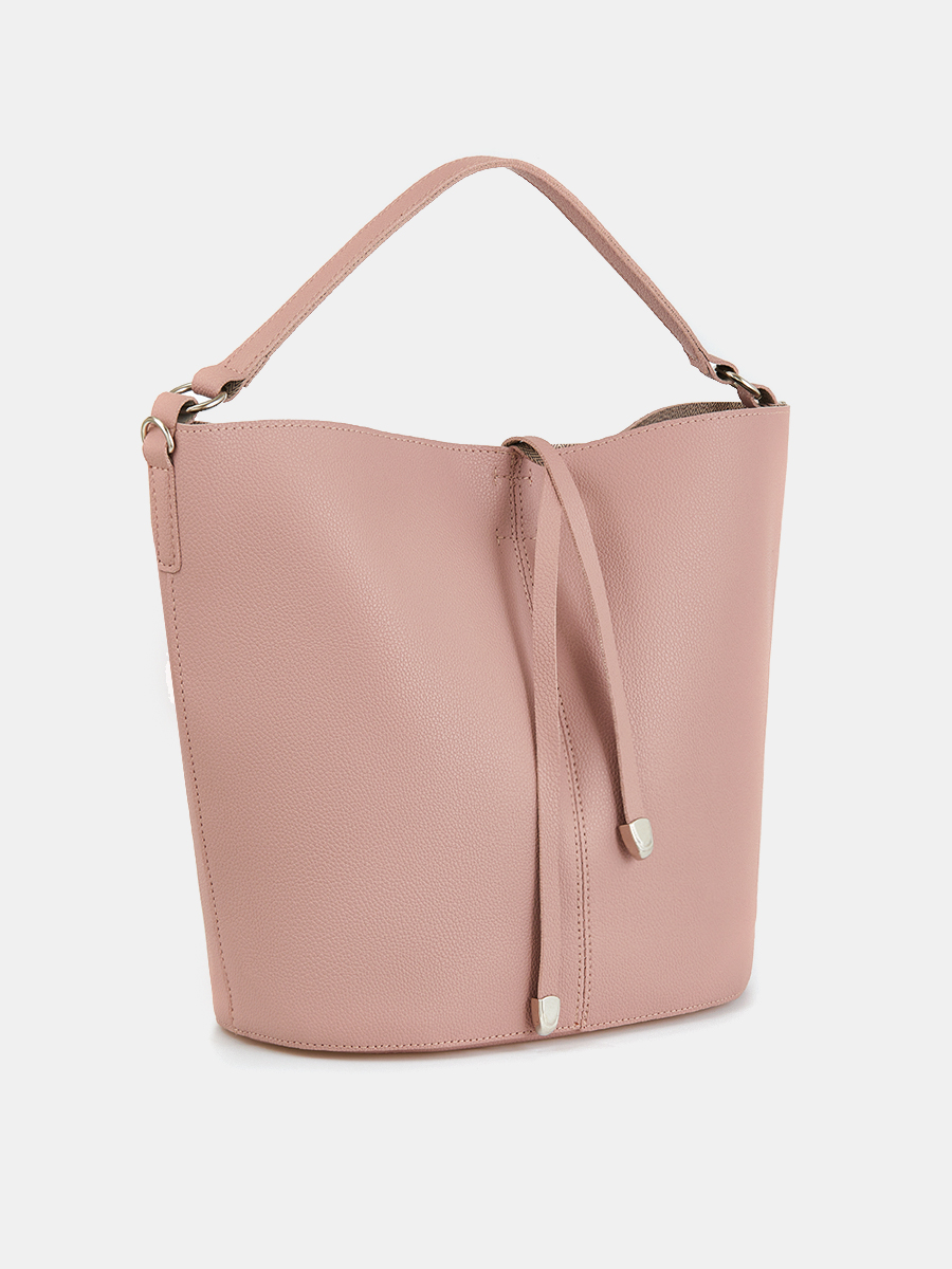 Сумка женская хобо, розовая, 35х26,5х12,5